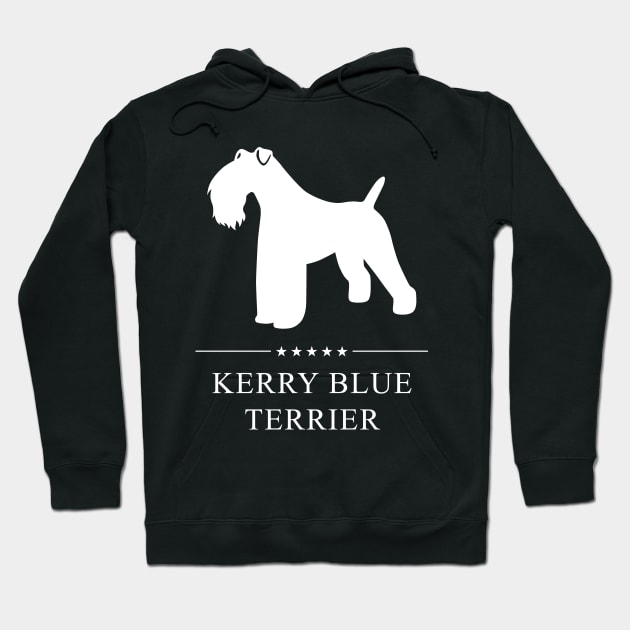 Kerry Blue Terrier Dog White Silhouette Hoodie by millersye